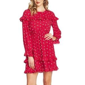 CECE hot pink long sleeve dress